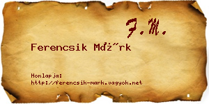 Ferencsik Márk névjegykártya